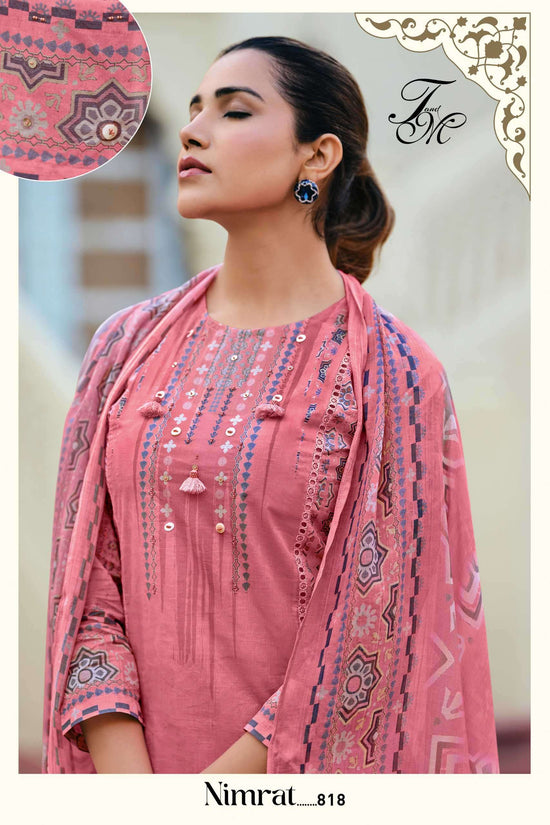 T And M Designer Nimrat Organdy Dress Material Wholesale - Amrah Wholesale