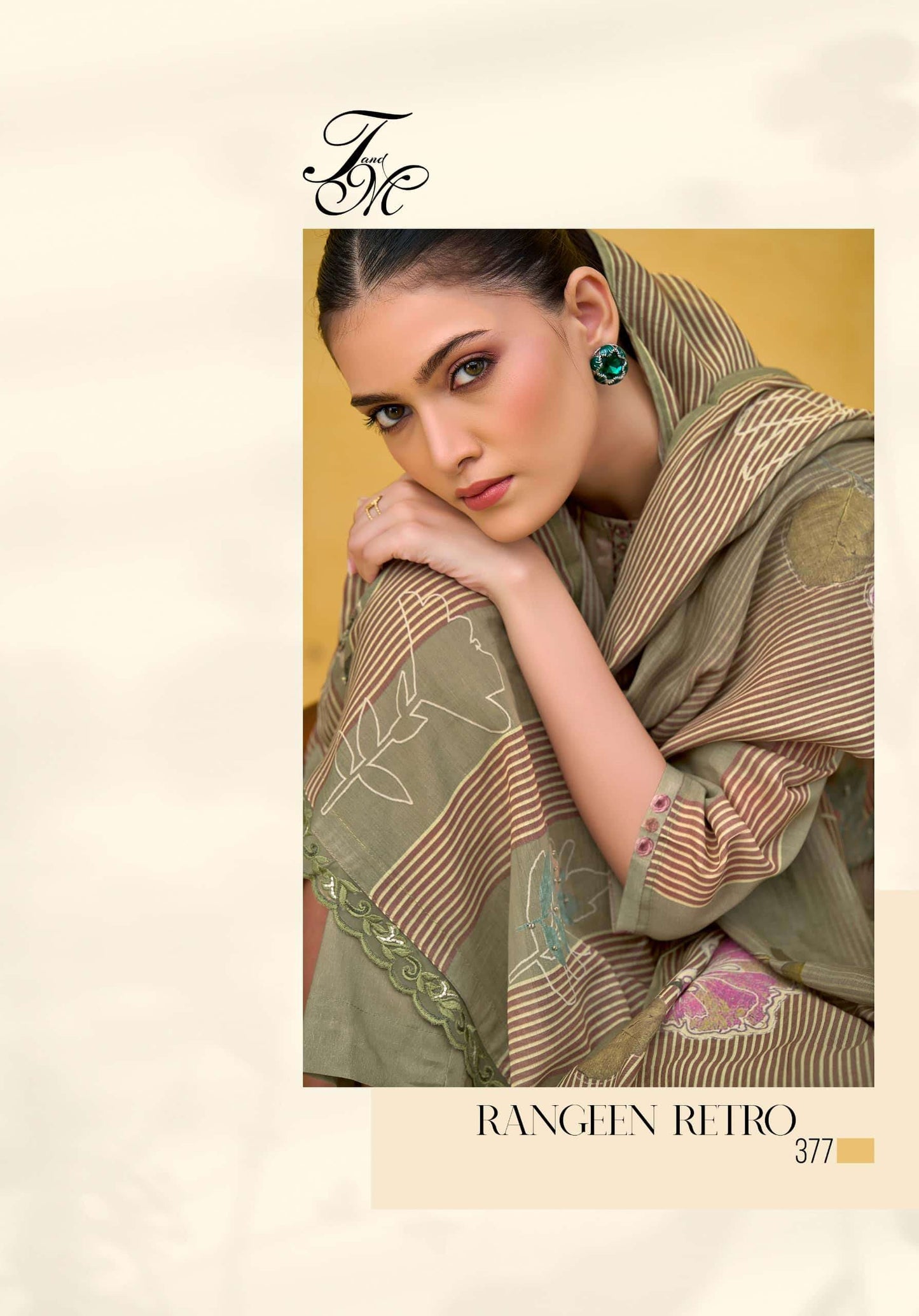 T And M Designer Rangeen Retro Chanderi Dress Material - Amrah Wholesale