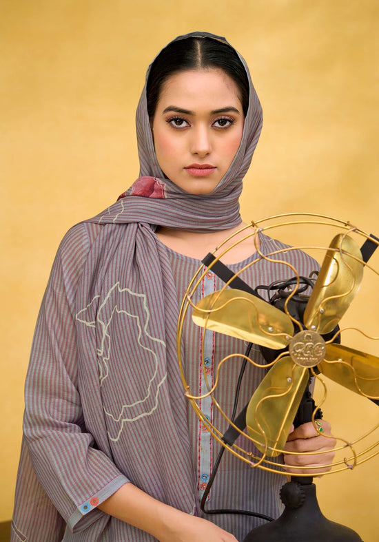 T And M Designer Rangeen Retro Chanderi Dress Material - Amrah Wholesale