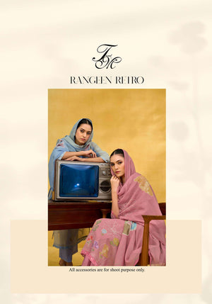 T And M Designer Rangeen Retro Chanderi Dress Material - Amrah Wholesale