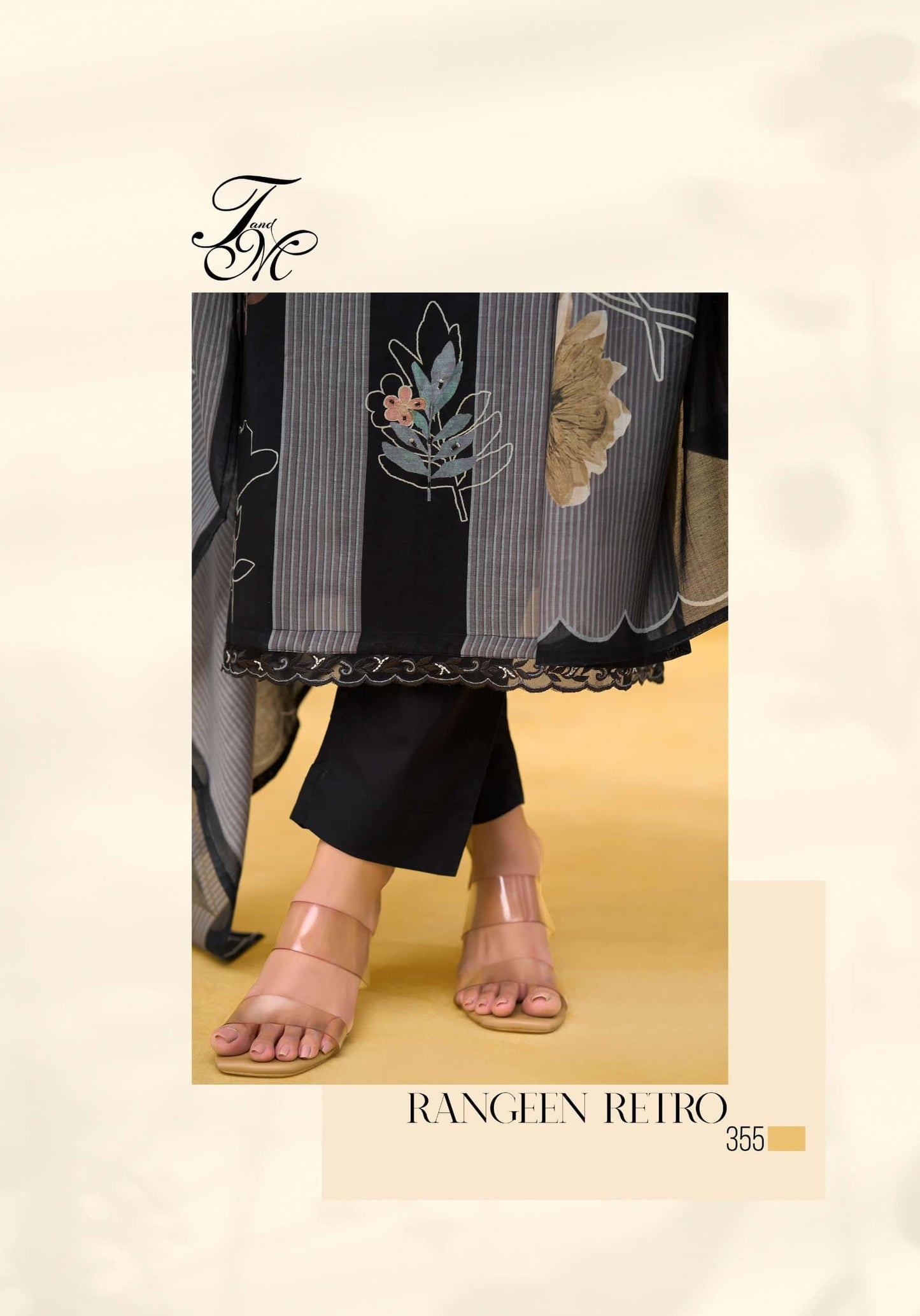 T And M Designer Rangeen Retro Chanderi Dress Material - Amrah Wholesale