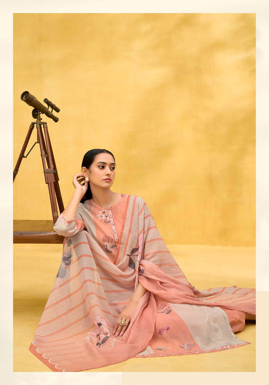 T And M Designer Rangeen Retro Chanderi Dress Material - Amrah Wholesale