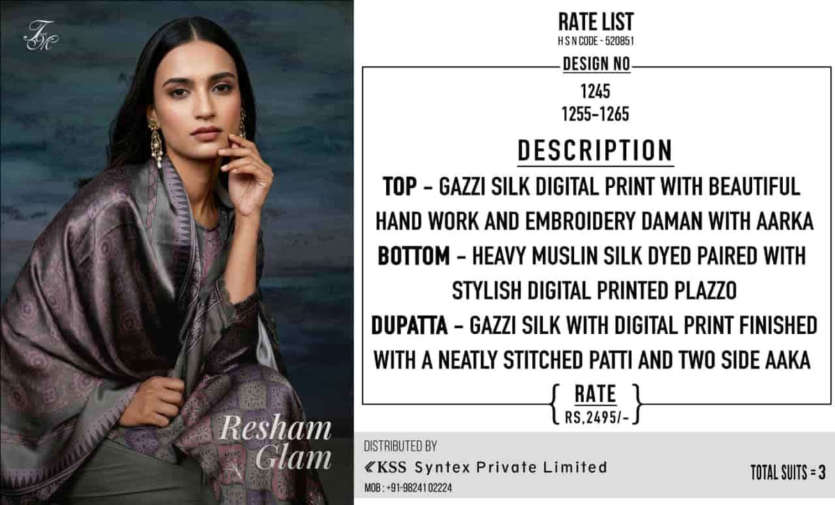T And M Designer Resham Glam