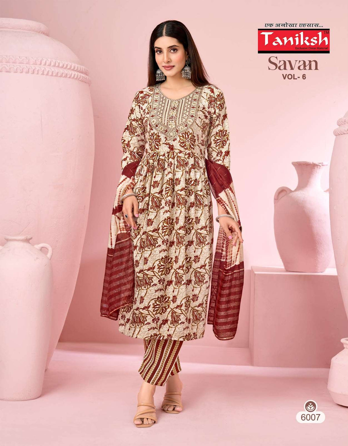 Taniksh Savan Vol 6 Poly Viscose Foil Print Kurti Pant Dupatta Set