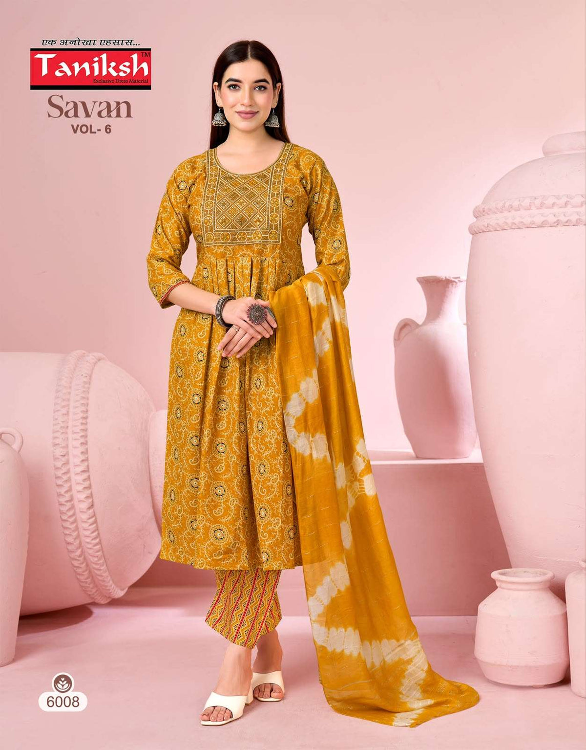 Taniksh Savan Vol 6 Poly Viscose Foil Print Kurti Pant Dupatta Set