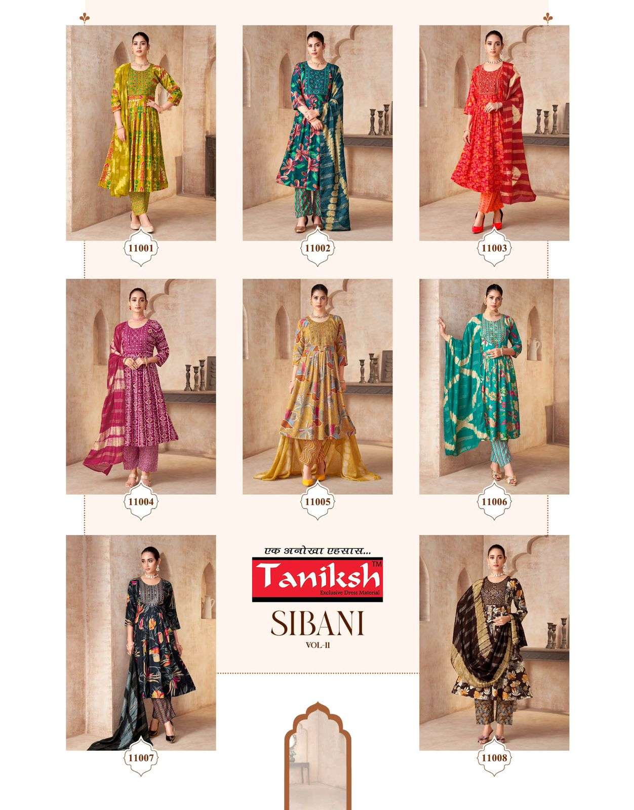 TANIKSH SIBANI VOL-11 Rayon Printed Stitched Anarkali Suit Set - Amrah Wholesale