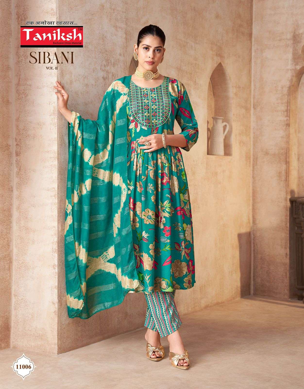TANIKSH SIBANI VOL-11 Rayon Printed Stitched Anarkali Suit Set - Amrah Wholesale
