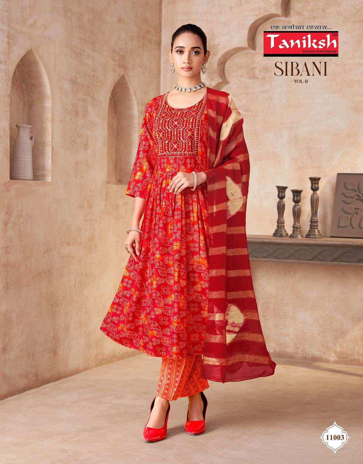 TANIKSH SIBANI VOL-11 Rayon Printed Stitched Anarkali Suit Set - Amrah Wholesale