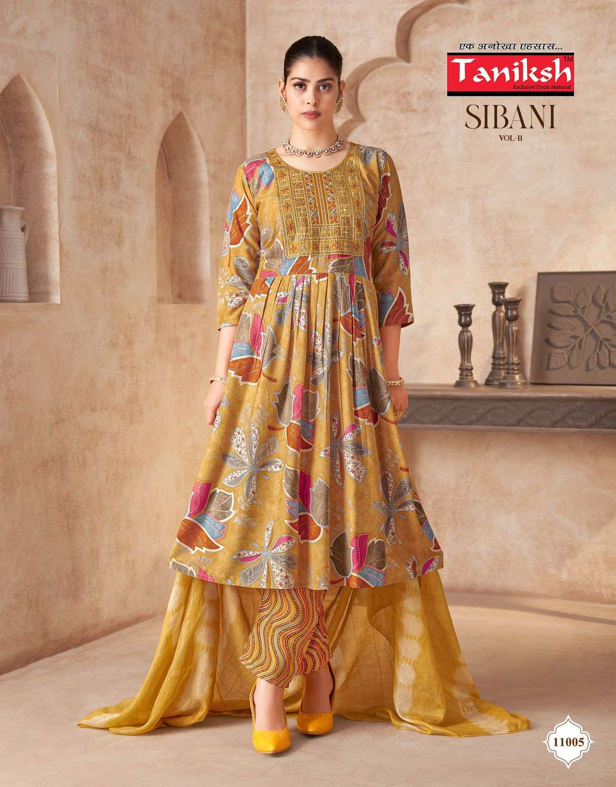 TANIKSH SIBANI VOL-11 Rayon Printed Stitched Anarkali Suit Set - Amrah Wholesale