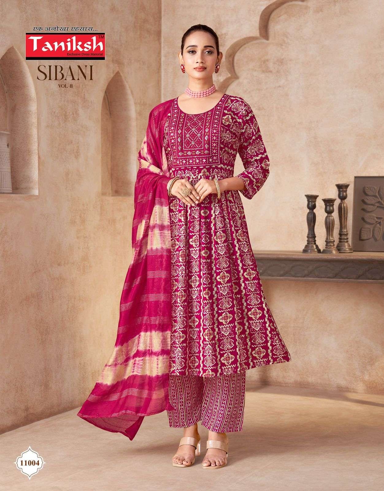 TANIKSH SIBANI VOL-11 Rayon Printed Stitched Anarkali Suit Set - Amrah Wholesale
