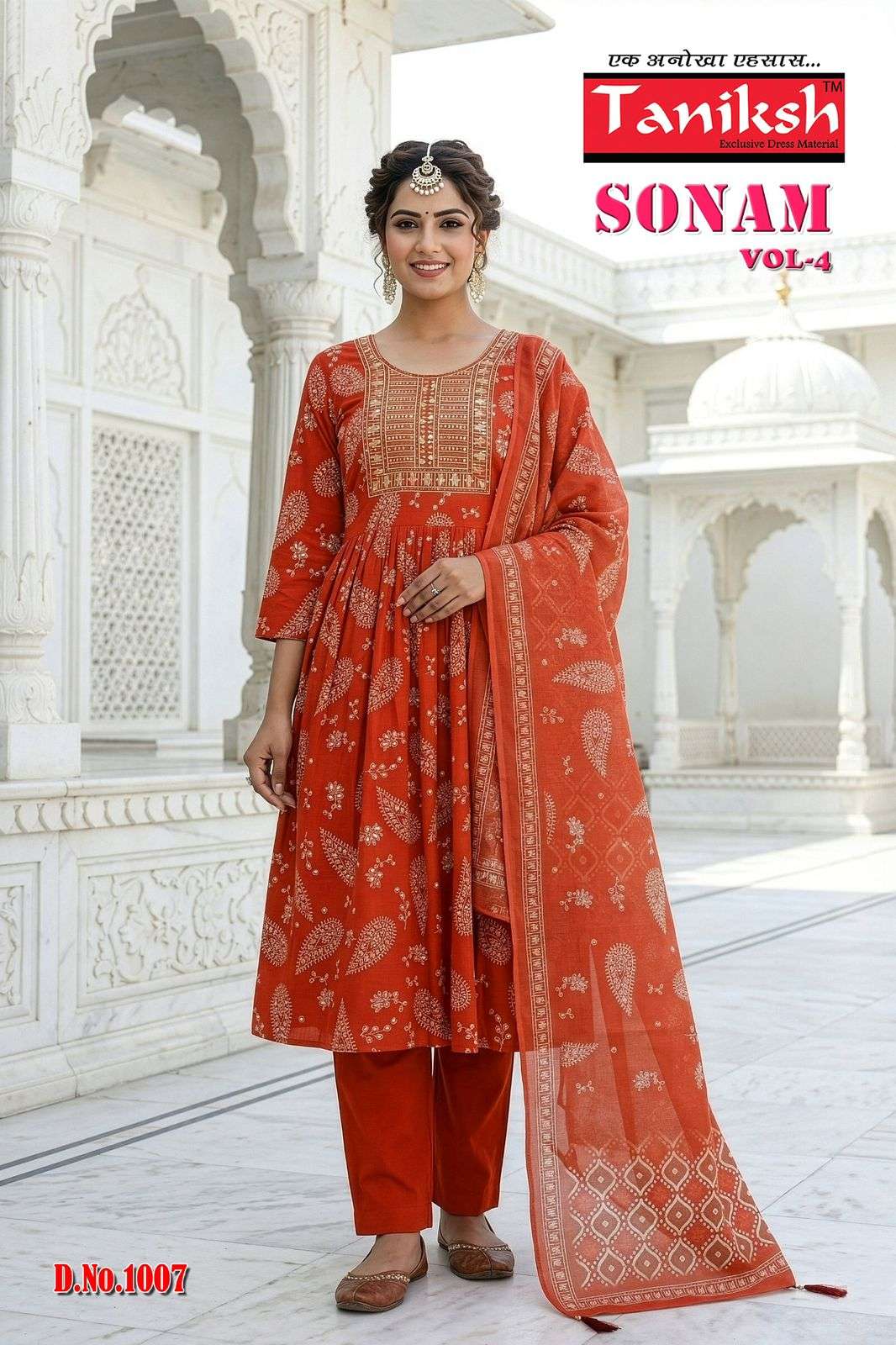 Taniksh Sonam Vol-4 Vertical Embroidery Stitched Suit Set