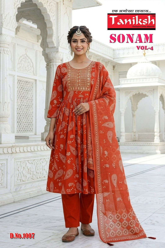 Taniksh Sonam Vol-4 Vertical Embroidery Stitched Suit Set