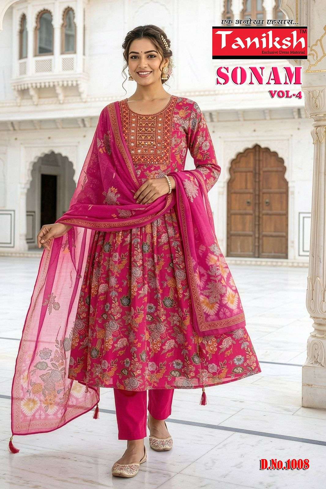 Taniksh Sonam Vol-4 Vertical Embroidery Stitched Suit Set
