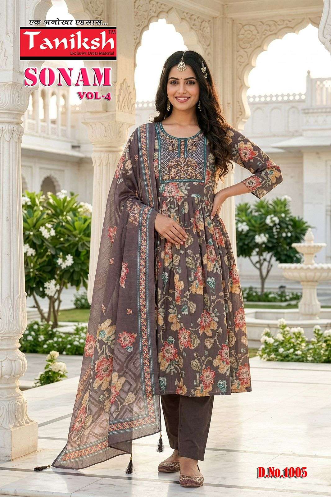 Taniksh Sonam Vol-4 Vertical Embroidery Stitched Suit Set
