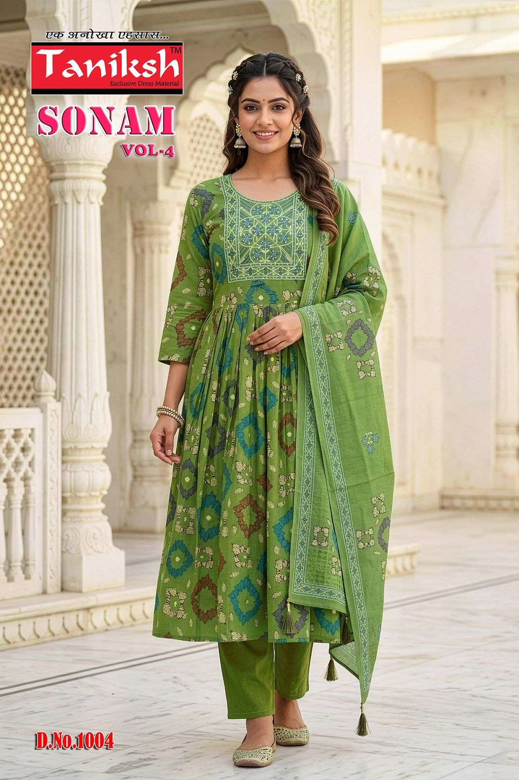 Taniksh Sonam Vol-4 Vertical Embroidery Stitched Suit Set