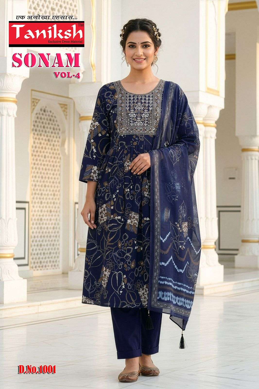 Taniksh Sonam Vol-4 Vertical Embroidery Stitched Suit Set