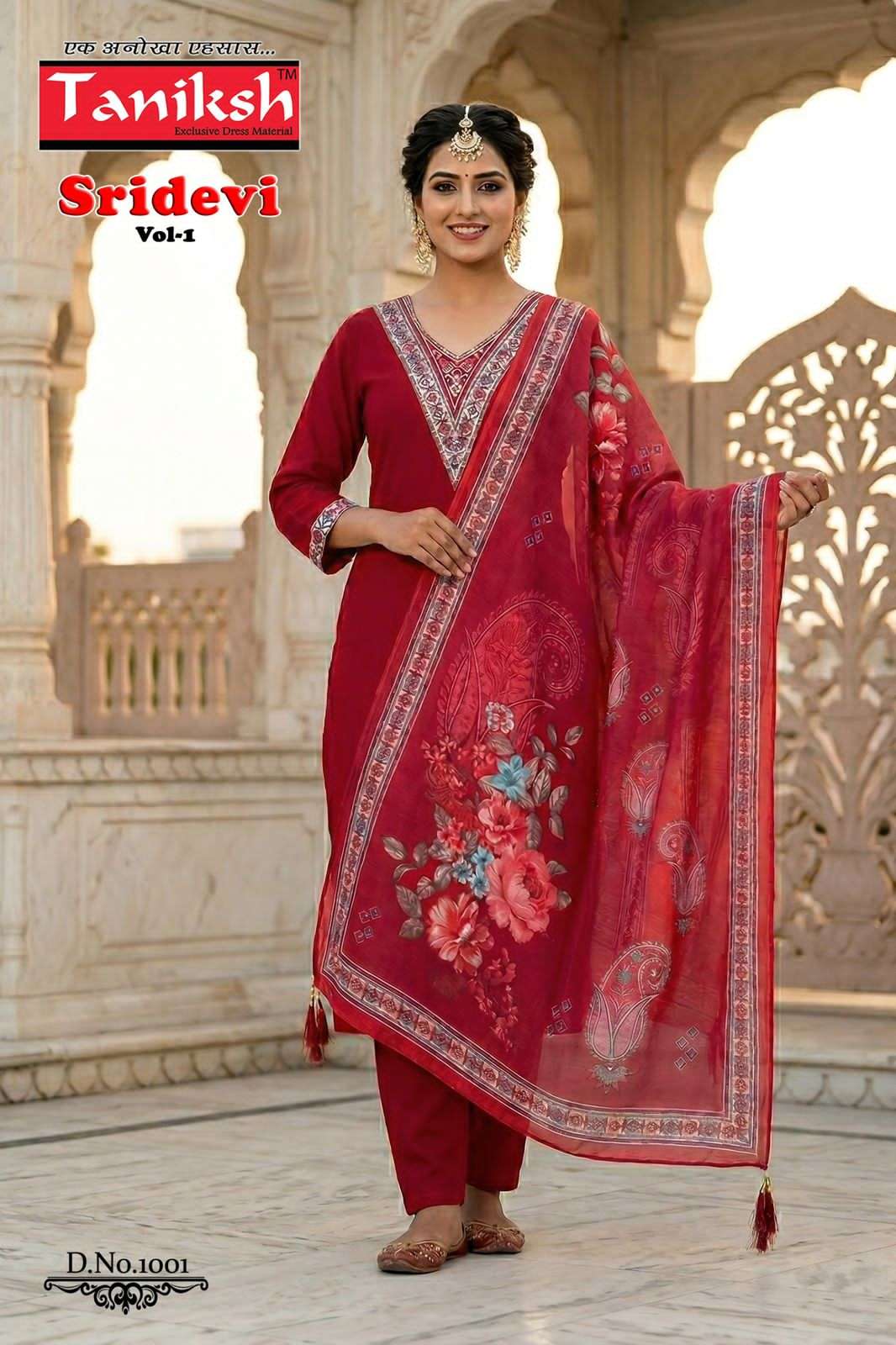 Taniksh Sridevi Vol 2 Roman Embroidered Kurti Pant Dupatta Set