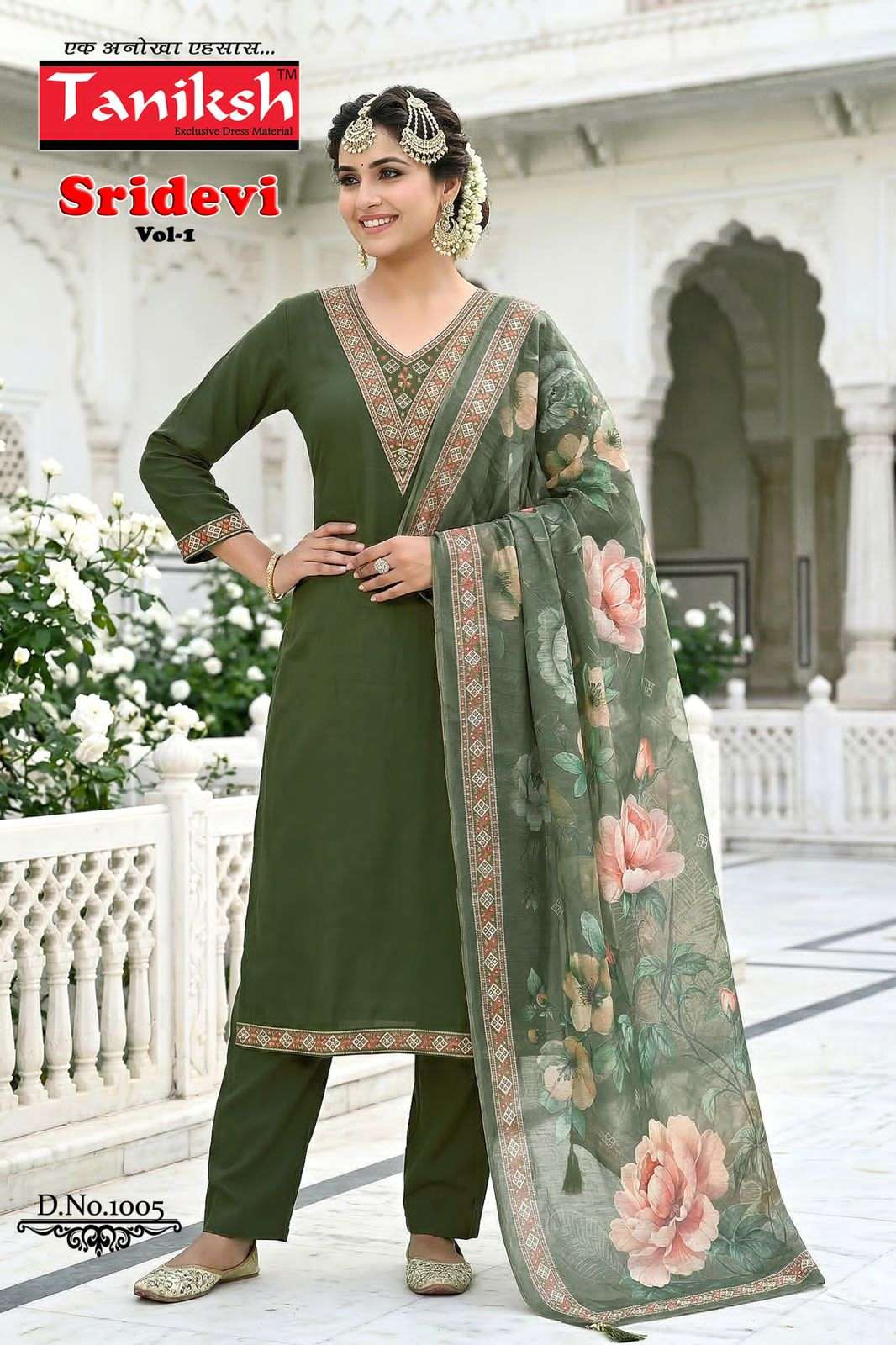 Taniksh Sridevi Vol 2 Roman Embroidered Kurti Pant Dupatta Set