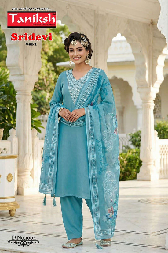 Taniksh Sridevi Vol 2 Roman Embroidered Kurti Pant Dupatta Set