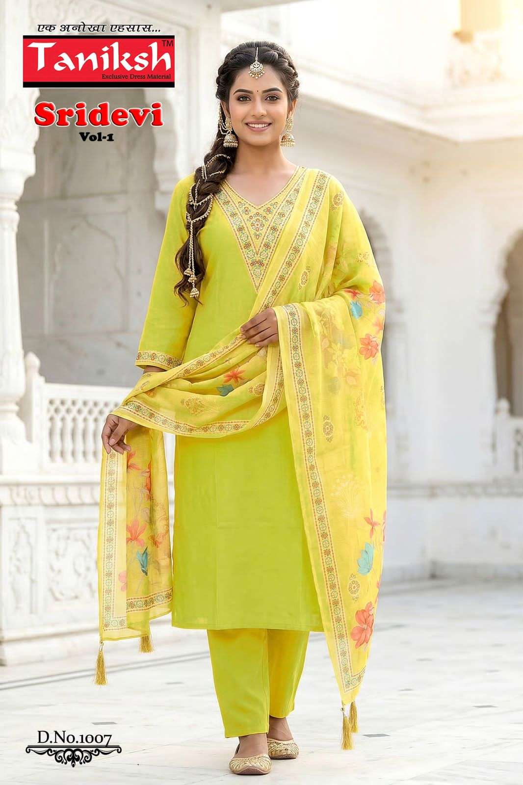 Taniksh Sridevi Vol 2 Roman Embroidered Kurti Pant Dupatta Set