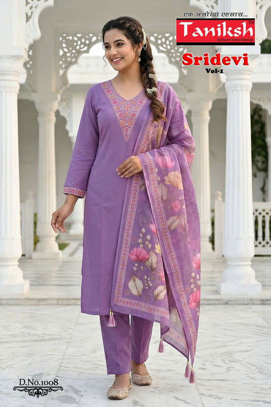Taniksh Sridevi Vol 2 Roman Embroidered Kurti Pant Dupatta Set