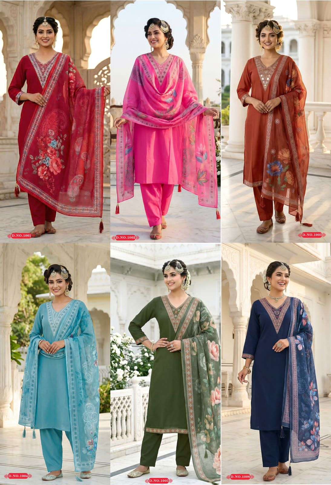 Taniksh Sridevi Vol 2 Roman Embroidered Kurti Pant Dupatta Set