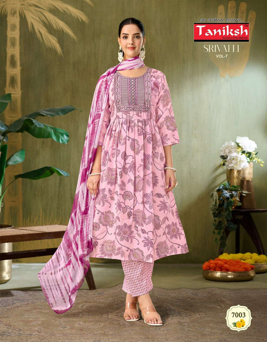 TANIKSH SRIVALLI VOL-7 Capsule Foil Printed Stitched Anarkali Suit Set - Amrah Wholesale