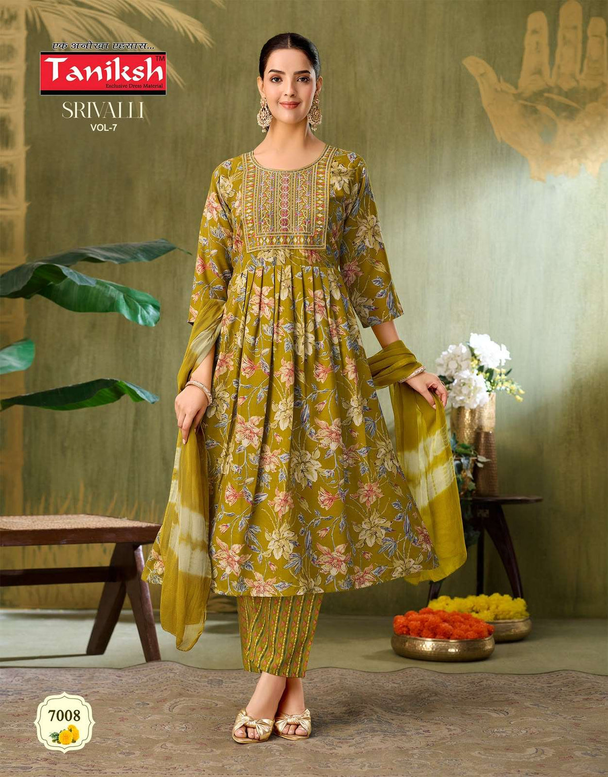 TANIKSH SRIVALLI VOL-7 Capsule Foil Printed Stitched Anarkali Suit Set - Amrah Wholesale