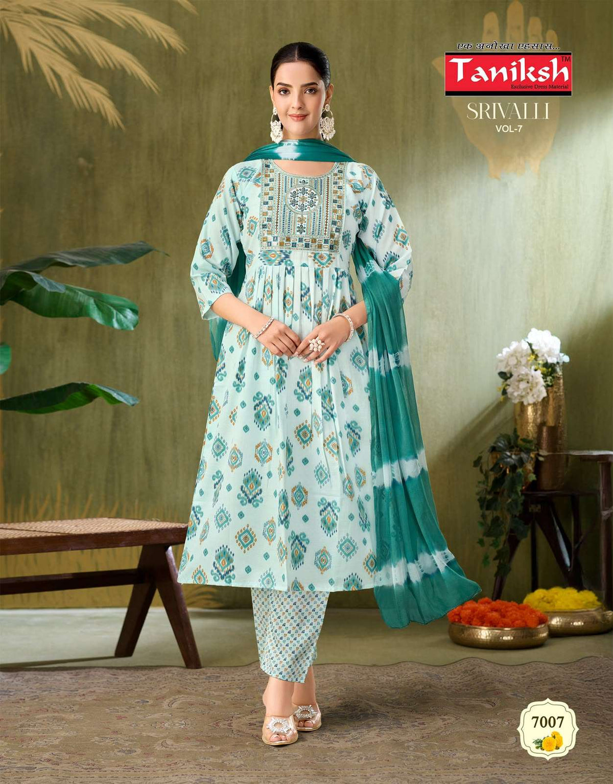 TANIKSH SRIVALLI VOL-7 Capsule Foil Printed Stitched Anarkali Suit Set - Amrah Wholesale