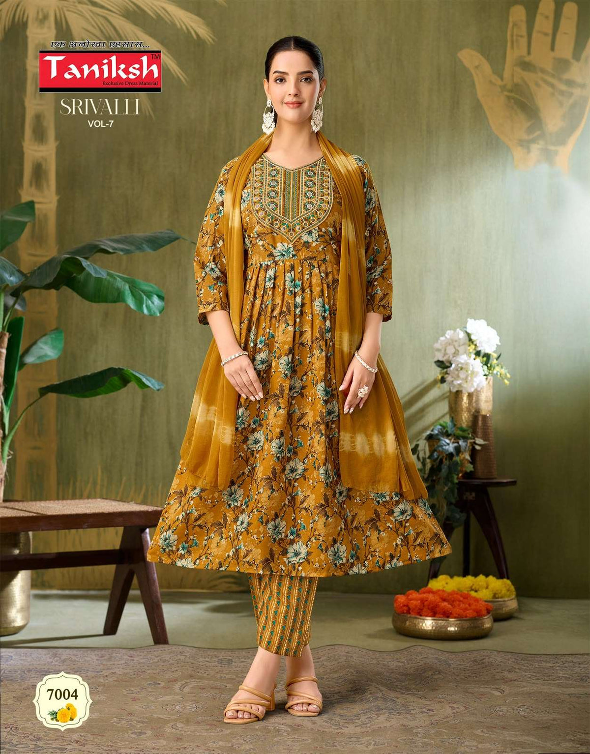 TANIKSH SRIVALLI VOL-7 Capsule Foil Printed Stitched Anarkali Suit Set - Amrah Wholesale