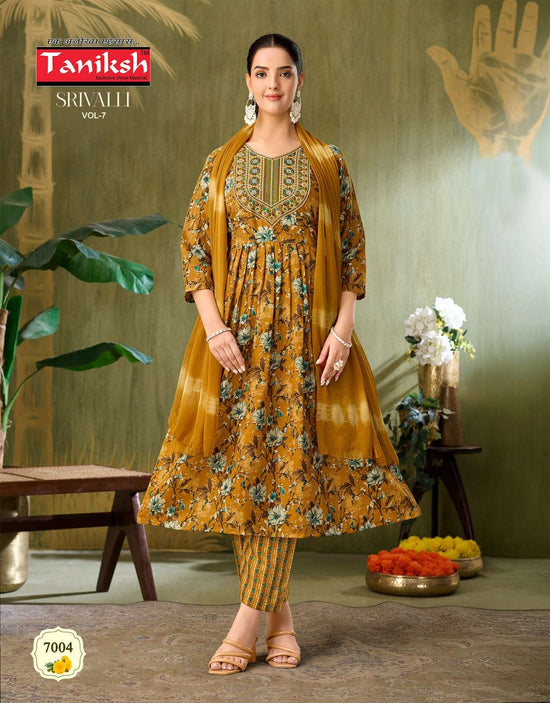 TANIKSH SRIVALLI VOL-7 Capsule Foil Printed Stitched Anarkali Suit Set - Amrah Wholesale