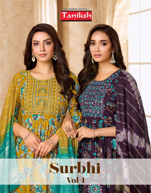Taniksh Surbhi Vol 1 Rayon Fancy 3 Piece Suit Set