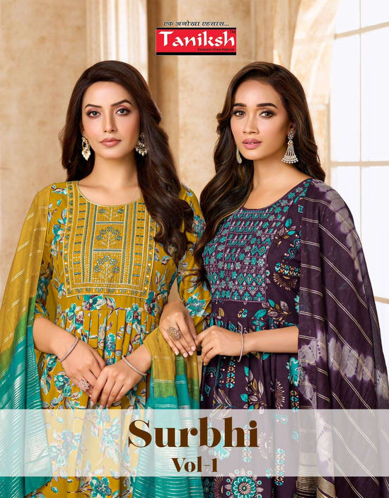 Taniksh Surbhi Vol 1 Rayon Fancy 3 Piece Suit Set