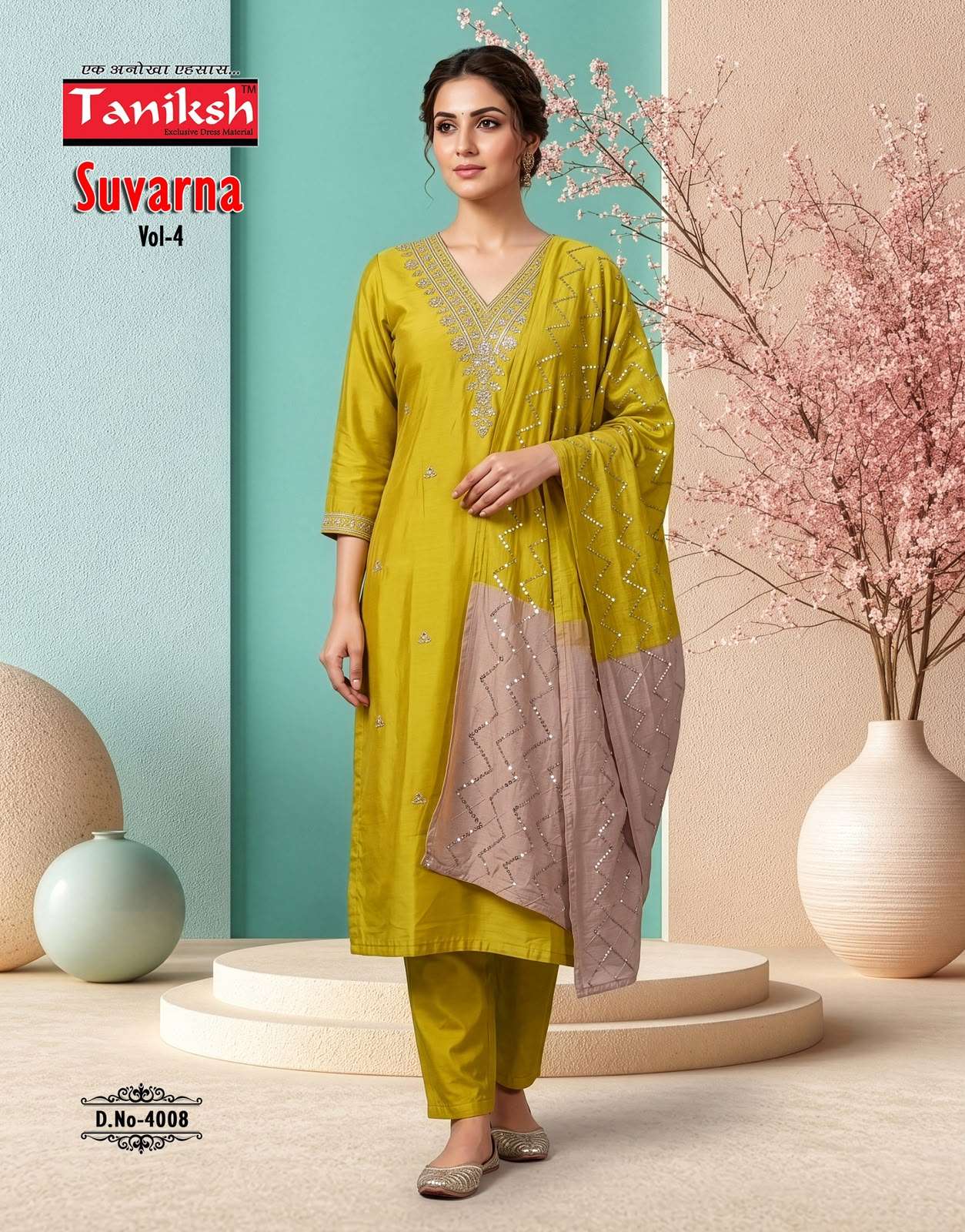 Tanishk Fashion Suvarna Vol 4 Roman Embroidered Salwar Suit Set - Amrah Wholesale
