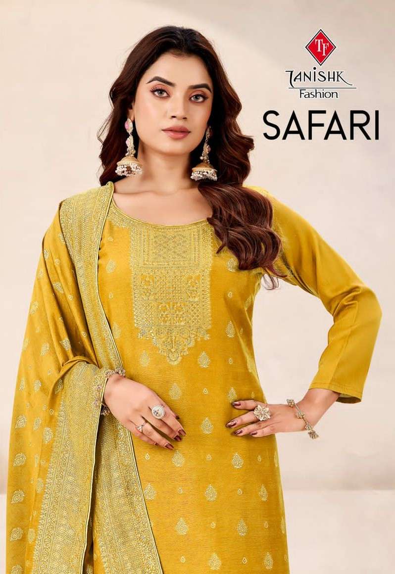 Tanishk Fashion Safari Dress Material Muslin Jacquard Catalogue - Amrah Wholesale