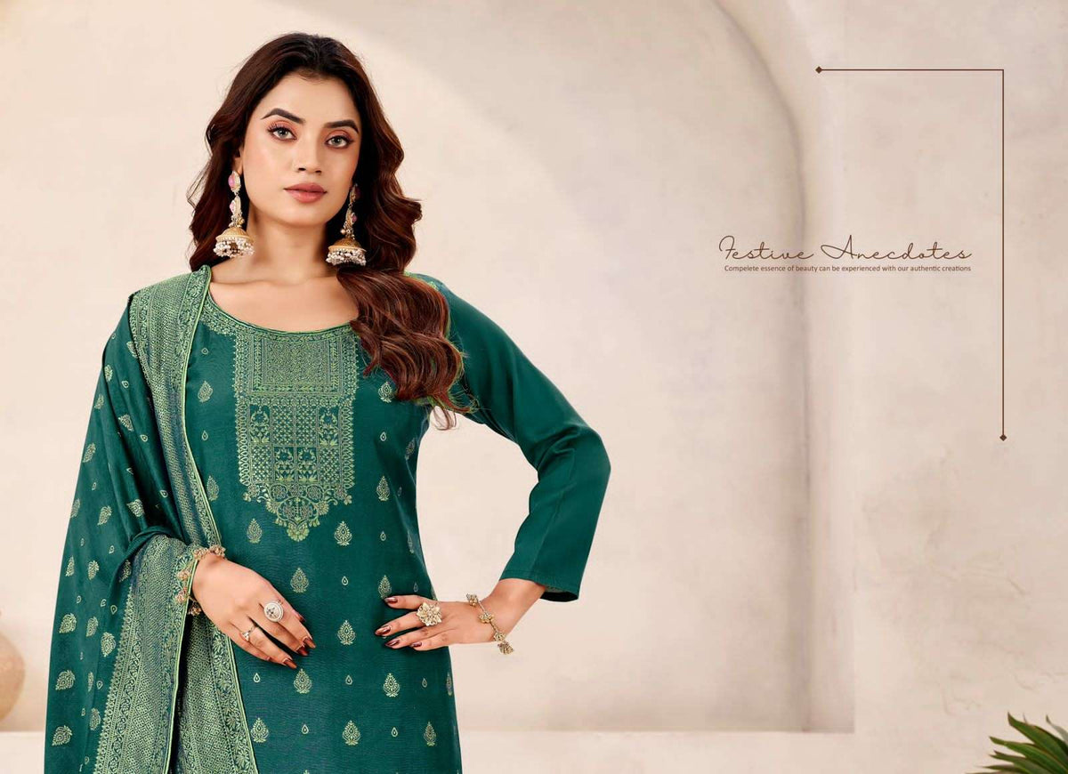 Tanishk Fashion Safari Dress Material Muslin Jacquard Catalogue - Amrah Wholesale