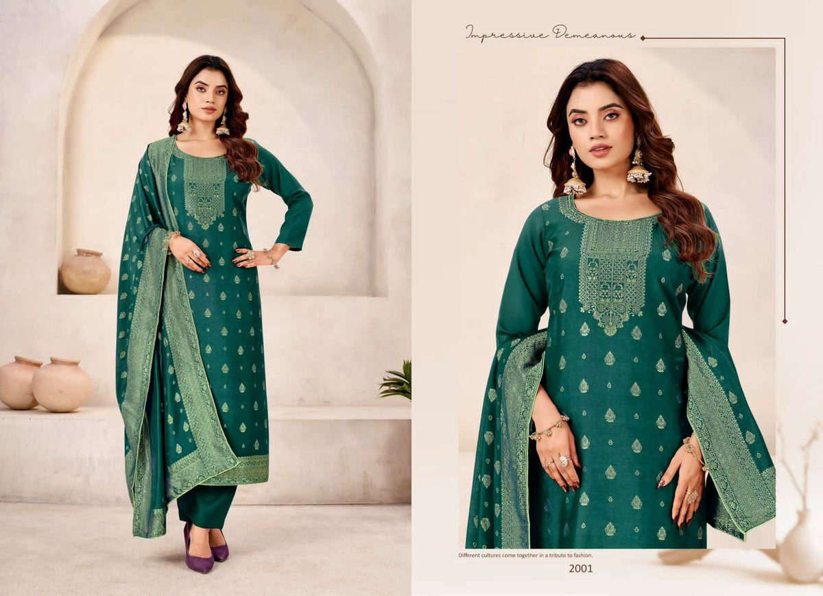 Tanishk Fashion Safari Dress Material Muslin Jacquard Catalogue - Amrah Wholesale