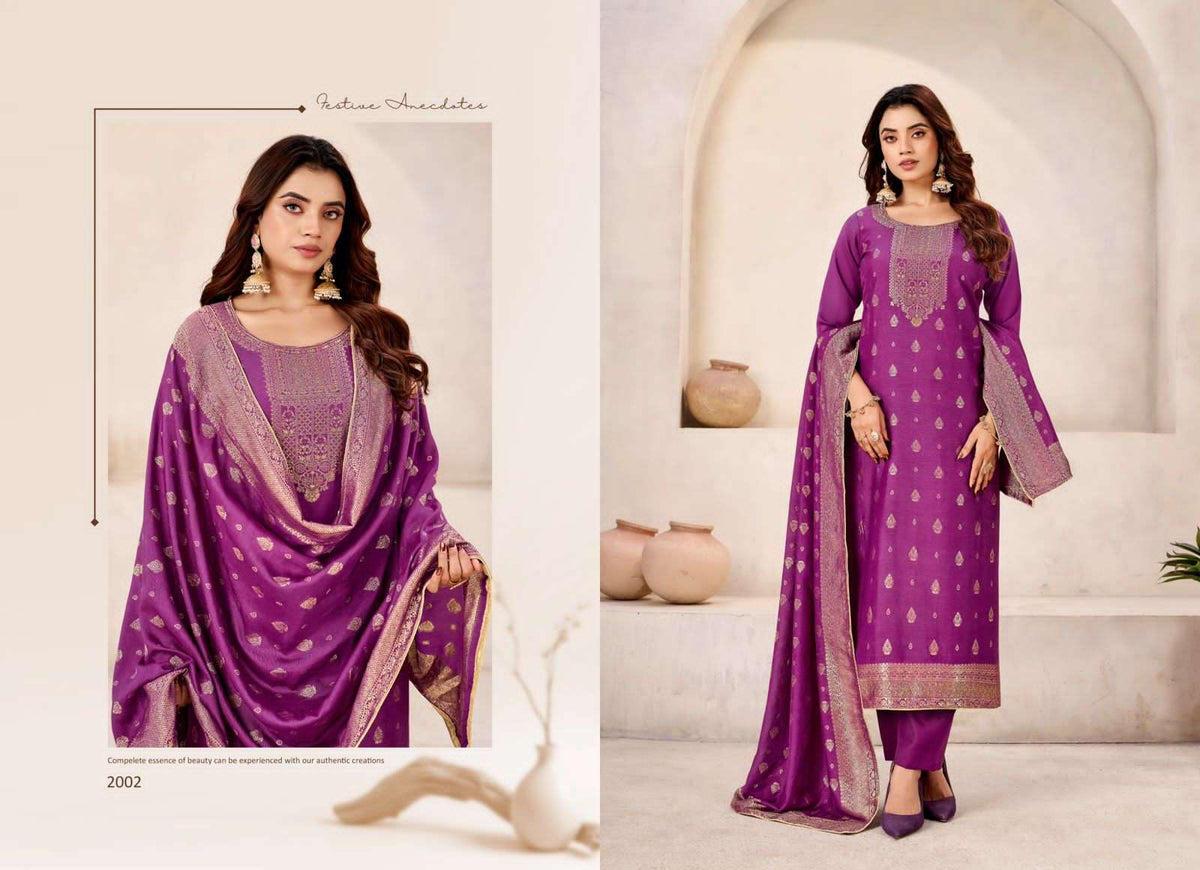 Tanishk Fashion Safari Dress Material Muslin Jacquard Catalogue - Amrah Wholesale