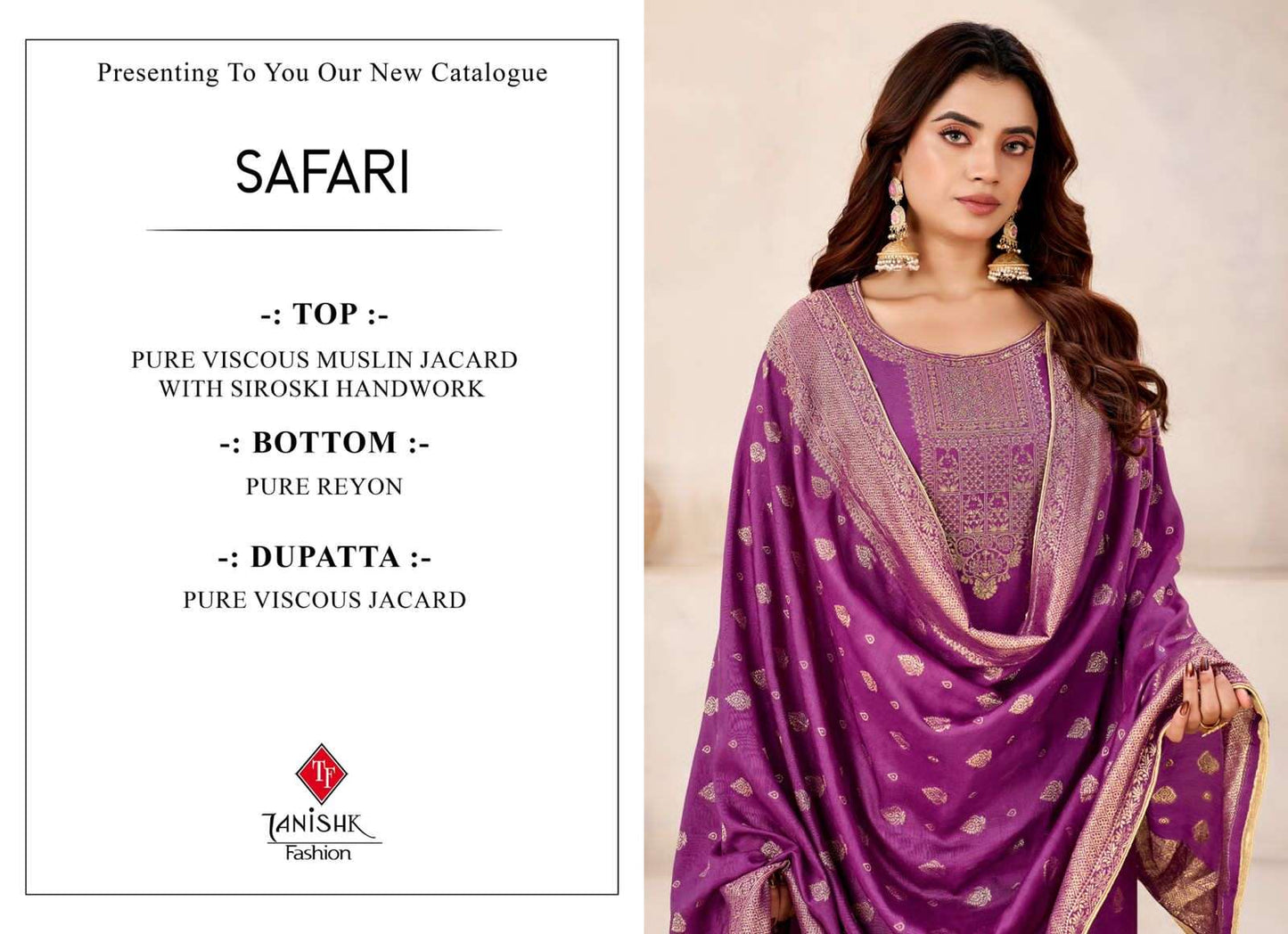 Tanishk Fashion Safari Dress Material Muslin Jacquard Catalogue - Amrah Wholesale