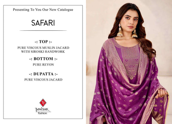 Tanishk Fashion Safari Dress Material Muslin Jacquard Catalogue - Amrah Wholesale