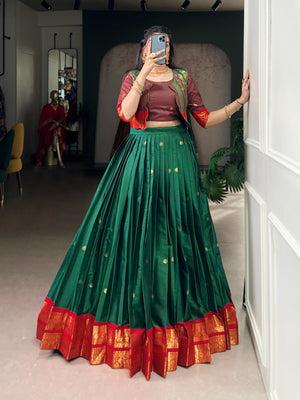 Amrah Wholesale Taraa L 1133 Poly Cotton Zari Weaving Lehenga Choli With Koti