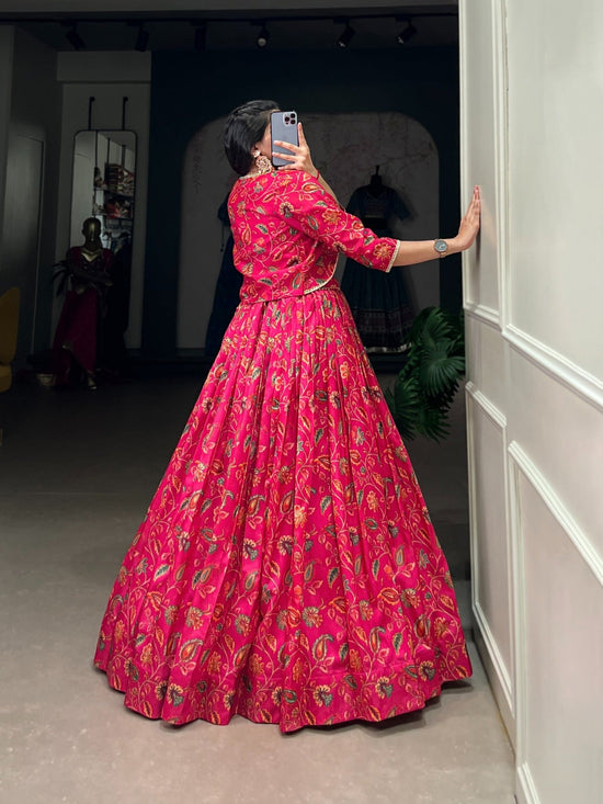 Taraa L 1136 Tasar Silk Floral Printed Lehenga - Amrah Wholesale