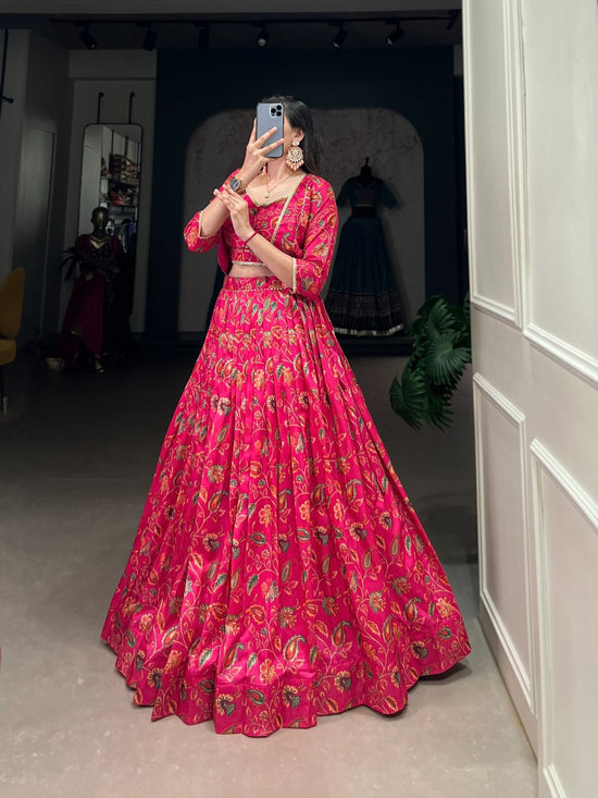 Taraa L 1136 Tasar Silk Floral Printed Lehenga - Amrah Wholesale