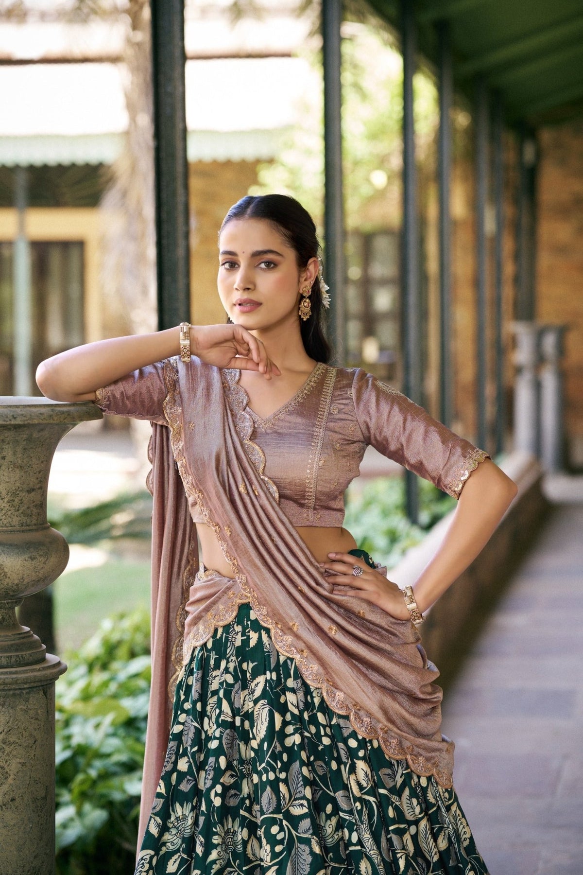 Taraa L 1207 Tasar Silk Kalamkari Printed Lehenga Choli - Amrah Wholesale