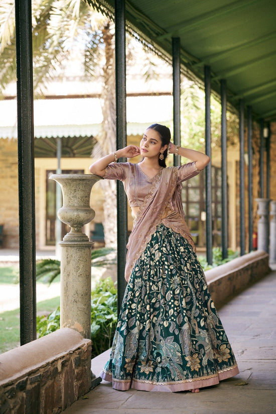 Taraa L 1207 Tasar Silk Kalamkari Printed Lehenga Choli - Amrah Wholesale