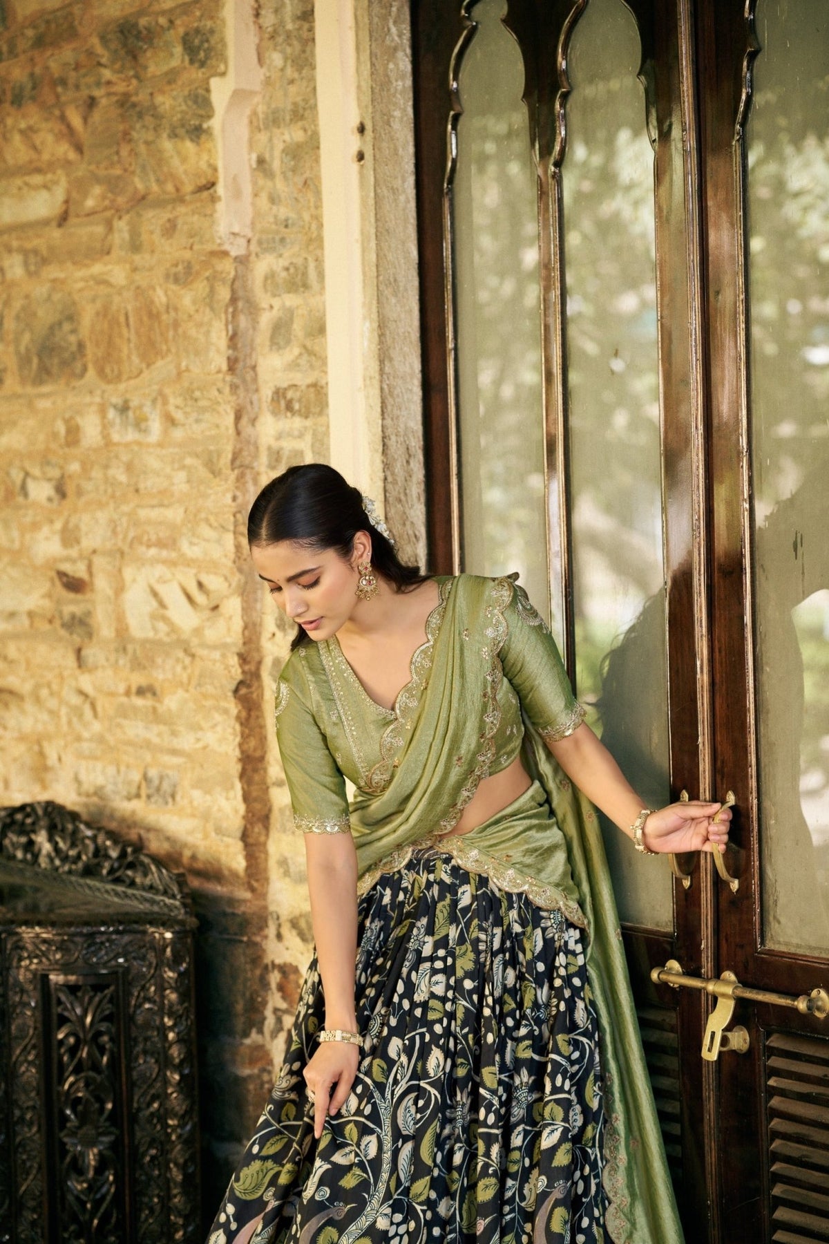 Taraa L 1207 Tasar Silk Kalamkari Printed Lehenga Choli - Amrah Wholesale