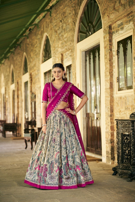 Taraa L 1207 Tasar Silk Kalamkari Printed Lehenga Choli - Amrah Wholesale