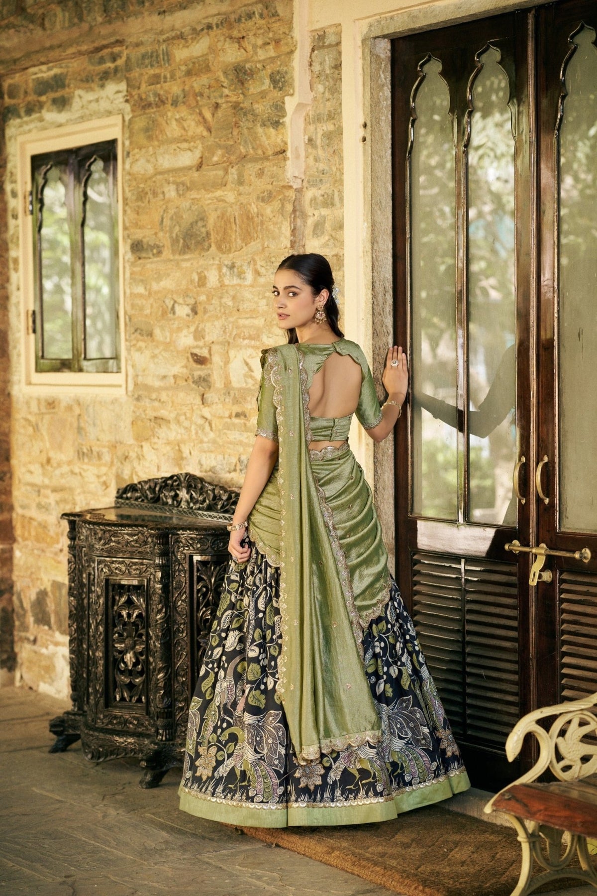 Taraa L 1207 Tasar Silk Kalamkari Printed Lehenga Choli - Amrah Wholesale