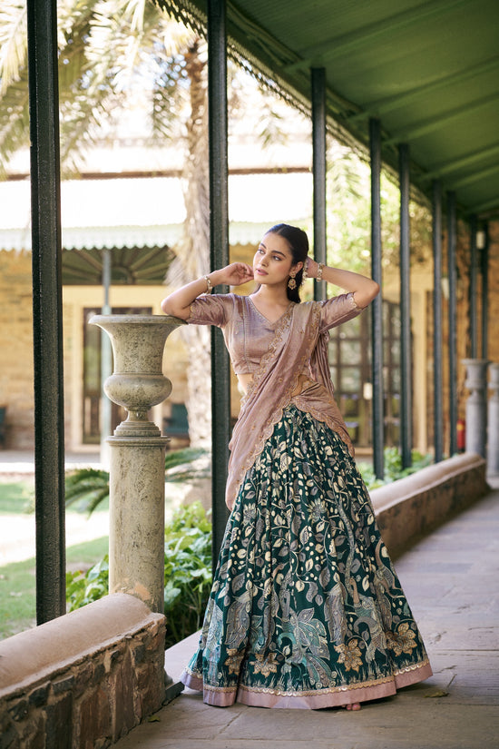 Taraa L 1207 Tasar Silk Kalamkari Printed Lehenga Choli