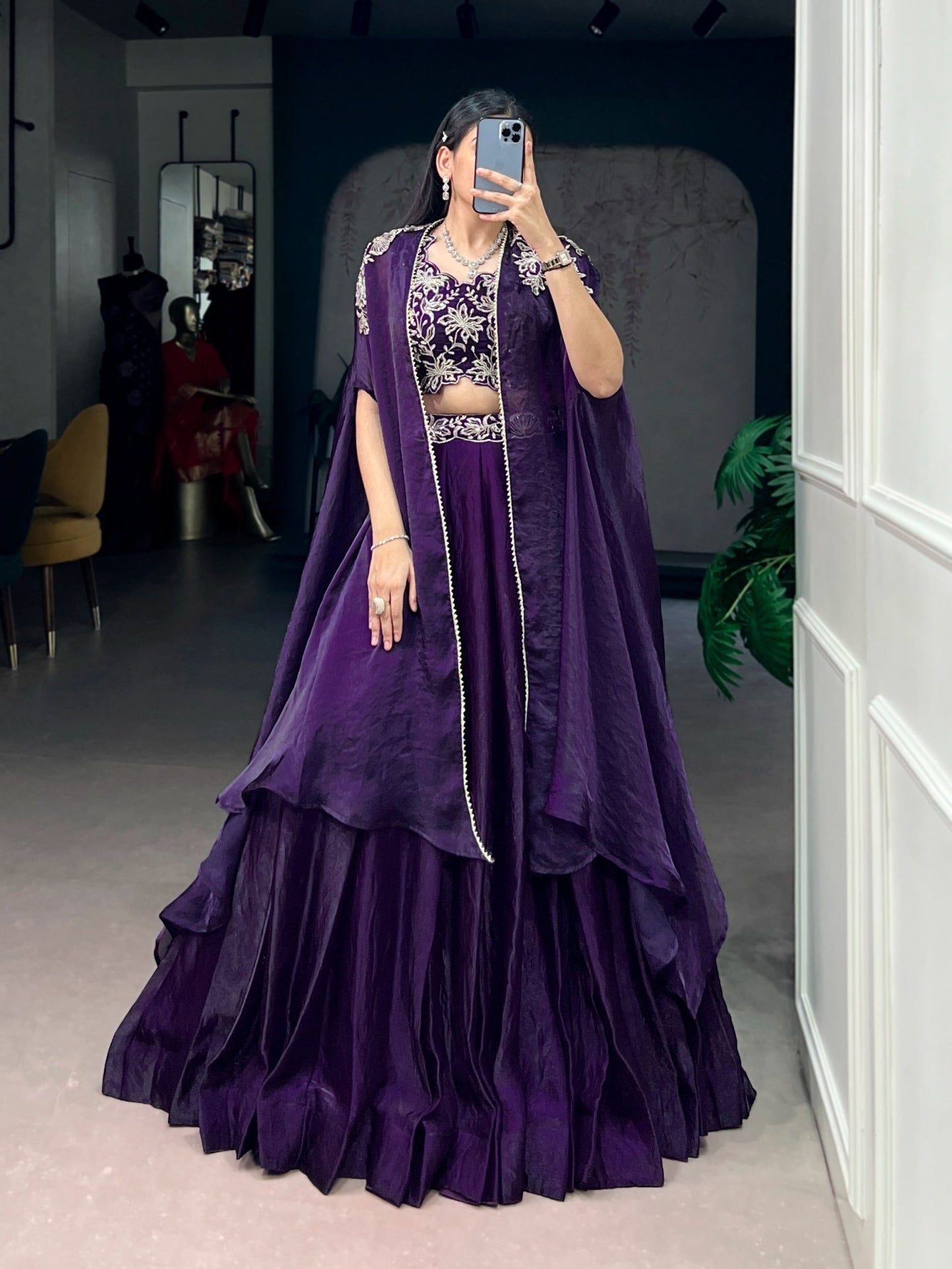 Amrah Wholesale Taraa L 1455 Fendy Silk Indo Western Lehenga - Amrah Wholesale